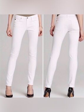 AG white denim The Stilt cigarette leg jean 28R